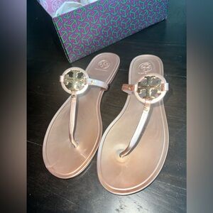 Tory Burch Mini Miller Sandal - Rose Gold - Size 10